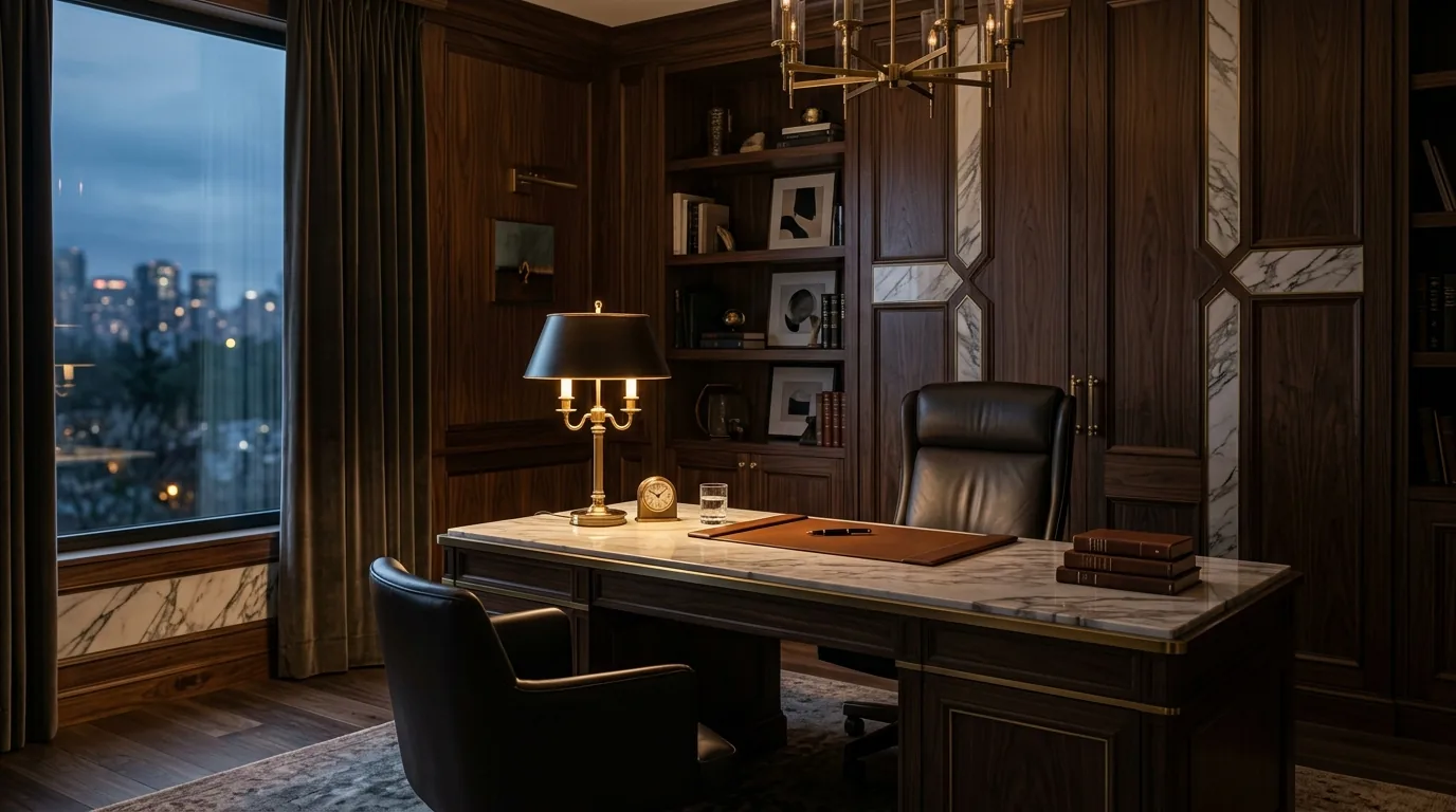 Premium executive office with architectural wall panels