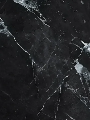 Black & White Marble panel finish: marble look, black with bold white veins