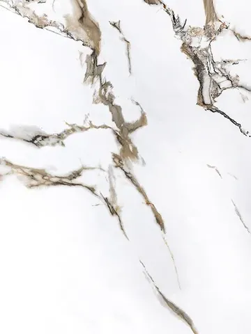 Ethereal Blush panel finish: marble look, white with bronze veins