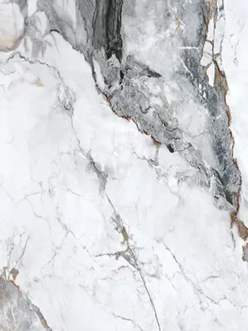 Gray Brown Veined panel finish: marble look, white with gray-brown veins