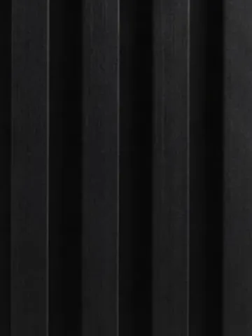 Luxe Noir Fluted boards, close-up of the face: solid black ribs