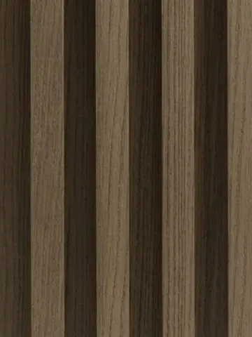 Royal Oak Fluted boards, close-up of the face: mid-brown oak ribs, dark grooves