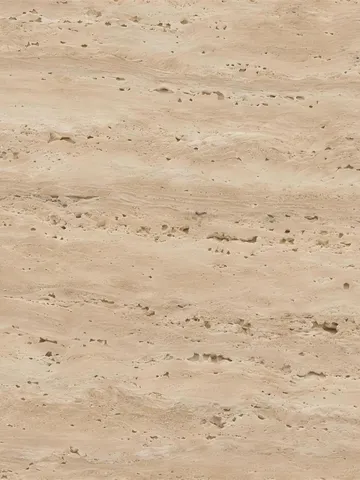 Serene Stone panel finish: a warm sand travertine look with open pores