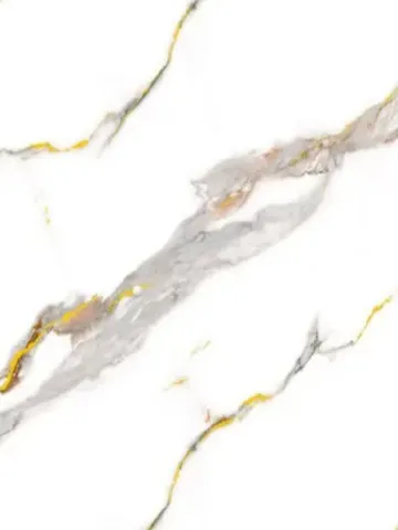 Silver Stream panel finish: marble look, white with gray and gold veins