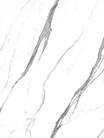 White Matte panel finish: a matte white marble look with soft gray veins
