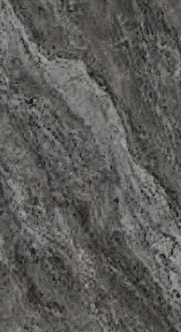 Continuous Pattern panel finish: continuous marble look, charcoal gray with flowing diagonal veins