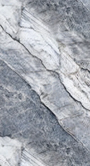 Continuous Pattern panel finish: continuous marble look, blue-gray with diagonal white veins