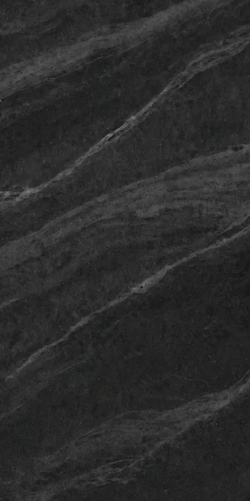 Continuous Pattern panel finish: continuous marble look, black with wispy light streaks