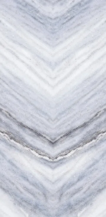 Continuous Pattern panel finish: continuous marble look, blue-gray chevron, mirrored V pattern