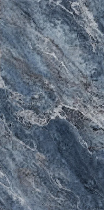 Continuous Pattern panel finish: continuous marble look, deep blue-gray with swirling veins