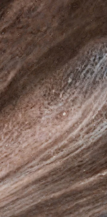 Continuous Pattern panel finish: continuous marble look, rust-brown swirled waves