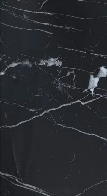 Matte Stone panel finish: matte stone look, black with white marble veins