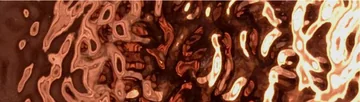 Metal panel finish: metal look, copper with hammered waves