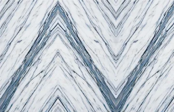 Bookmatch Set of 3 panel finish: bookmatched marble look, white and blue-gray, chevron-mirrored