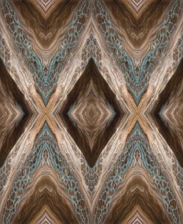 Bookmatch Set of 4 panel finish: bookmatched marble look, brown and gold onyx look, diamond-mirrored