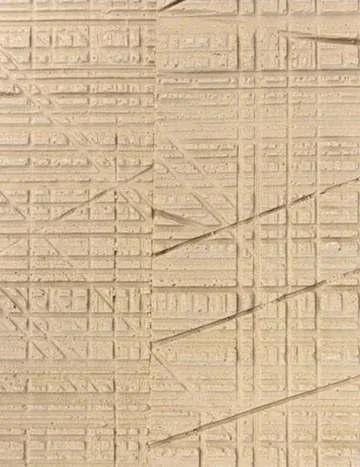 Sanwing Wood panel finish: carved wood look, light beige with carved geometric pattern