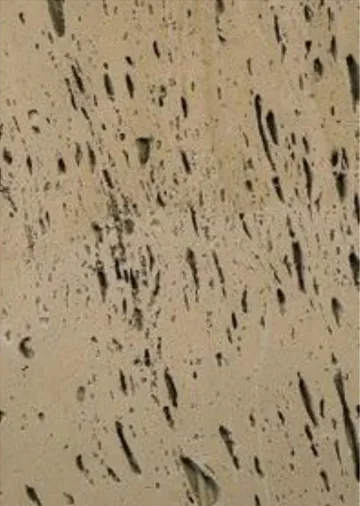 Travertine Marble panel finish: travertine look, rustic tan with heavy dark pores
