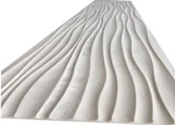Padded Panel panel finish: upholstered, white with sculpted wave folds