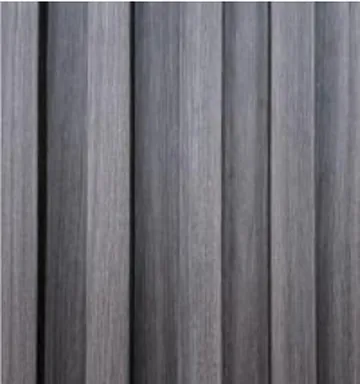 Slat Panel panel finish: fluted, series 700, gray wood-grain slats