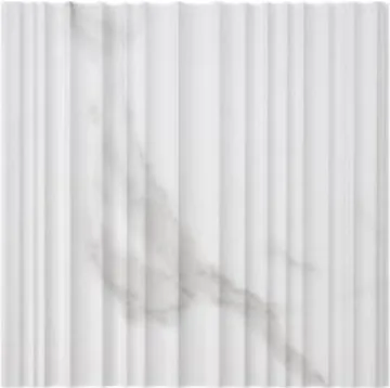 Slat Panel panel finish: fluted, series 800, white marble-look ribs